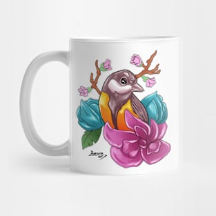 Cute Bird in Flowers Mug